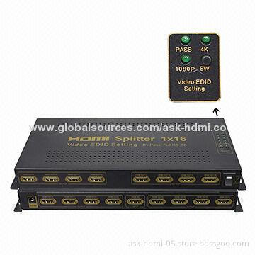 1x16 HDMI Splitter with Video EDID Management, Pass/1,080P/3D